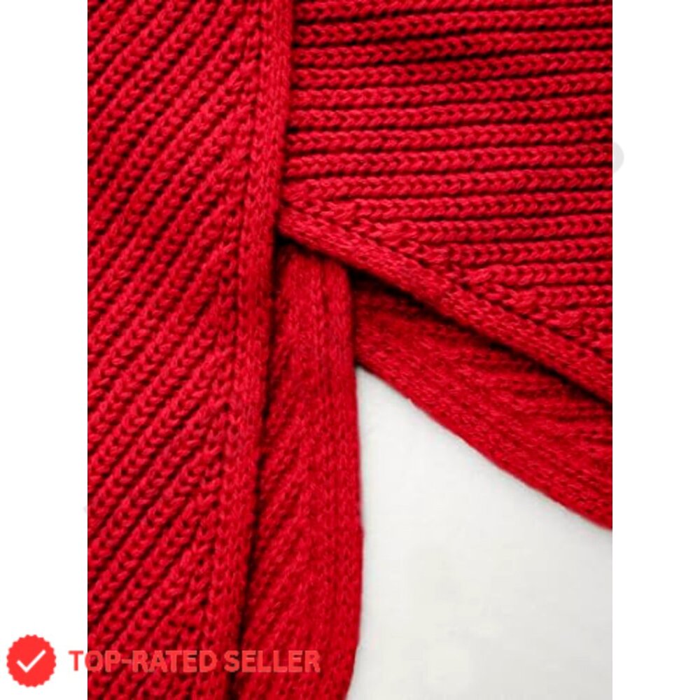 Cropped Turtleneck Sweater Long Sleeve Ribbed Knit Lantern Sleeve Pullover - Picture 3 of 7